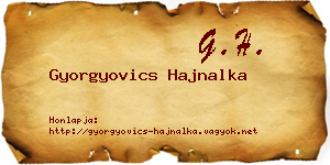 Gyorgyovics Hajnalka névjegykártya